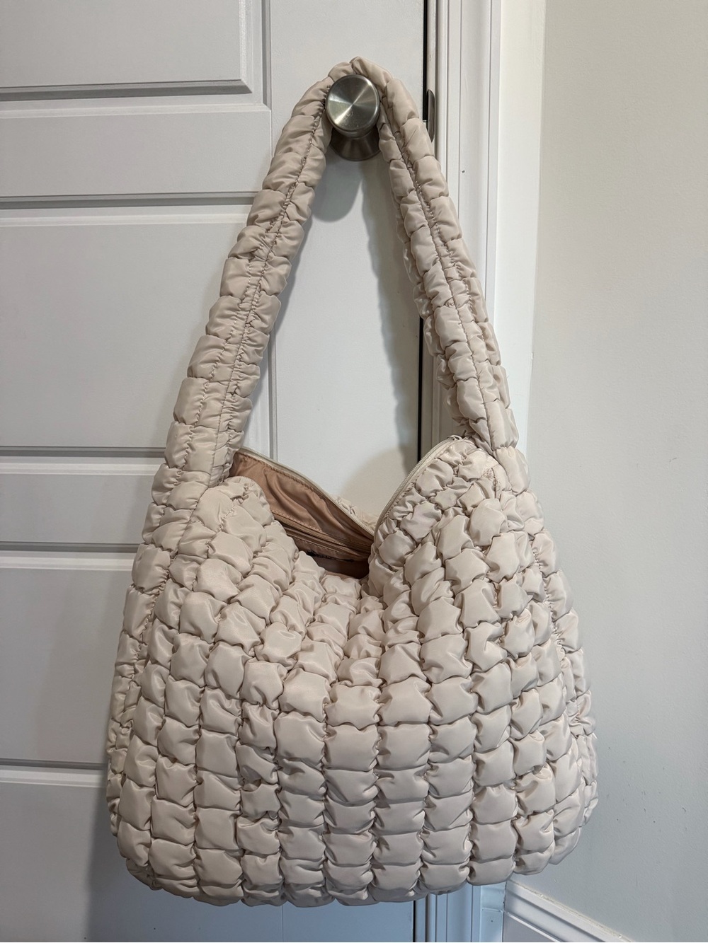 Wild Fable Quilted Hobo Shoulder Bag - Cream